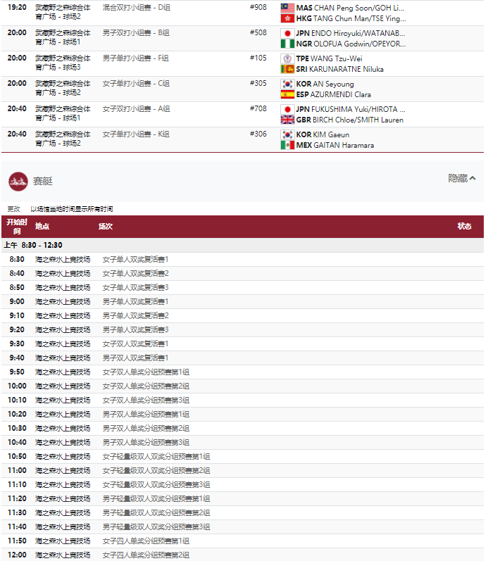 2021东京奥运会7月24日比赛详细赛程 2021东京奥运会7月24日比赛项目