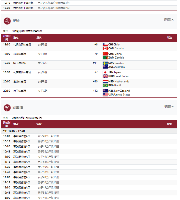 2021东京奥运会7月24日比赛详细赛程 2021东京奥运会7月24日比赛项目