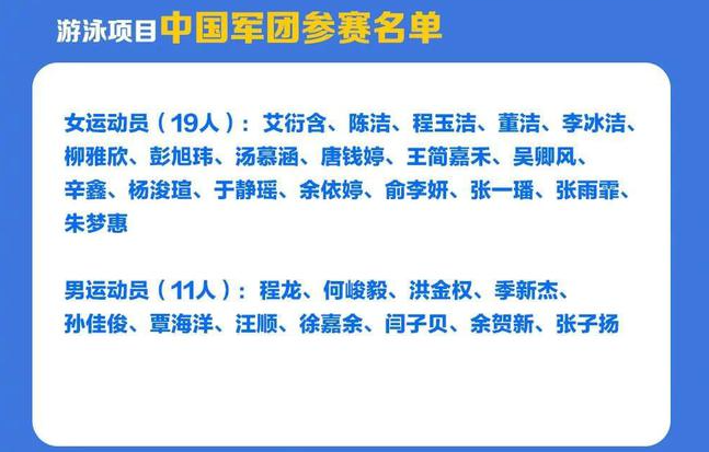 2021东京奥运会游泳赛程时间表 2021东京奥运会中国游泳队赛程