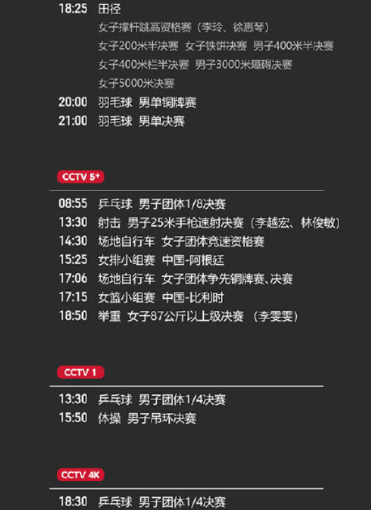 2021东京奥运会8月2日比赛详细赛程 2021东京奥运会8月2日比赛项目