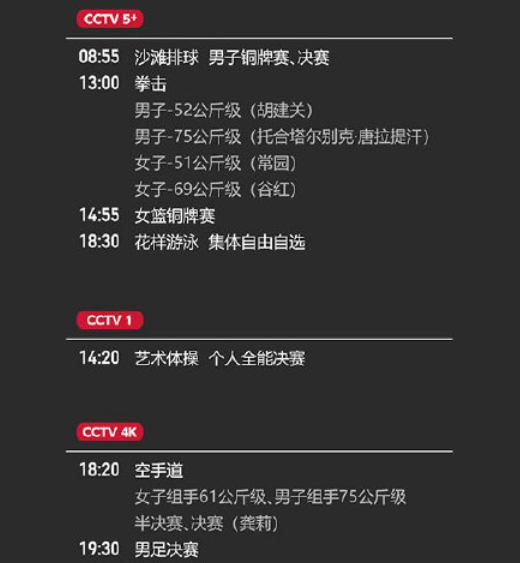 2021东京奥运会8月7日比赛详细赛程 2021东京奥运会8月7日比赛项目